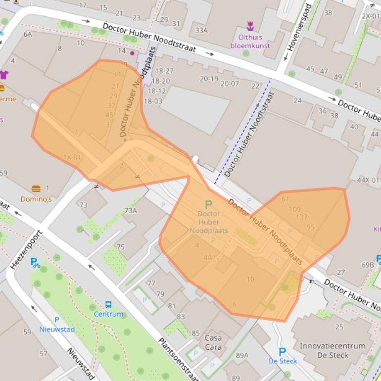 Kaart van postcodegebied 7001DT.