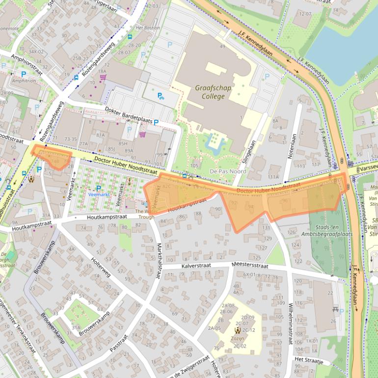 Kaart van postcodegebied 7001DZ.