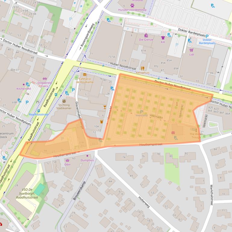 Kaart van postcodegebied 7001ED.