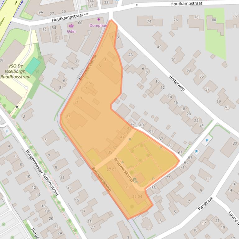 Kaart van postcodegebied 7001EP.