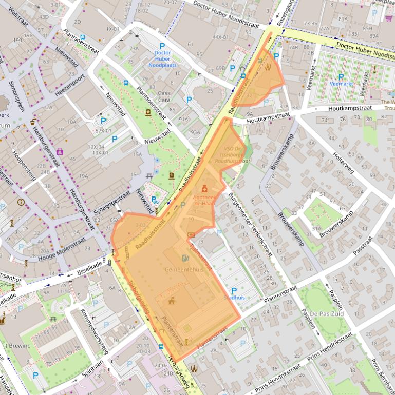 Kaart van postcodegebied 7001EW.