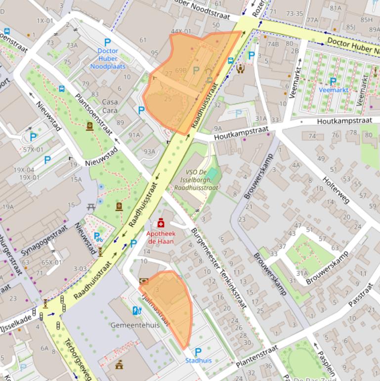 Kaart van postcodegebied 7001EX.