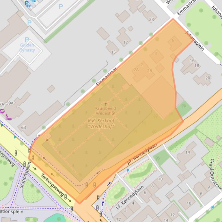 Kaart van postcodegebied 7001HJ.