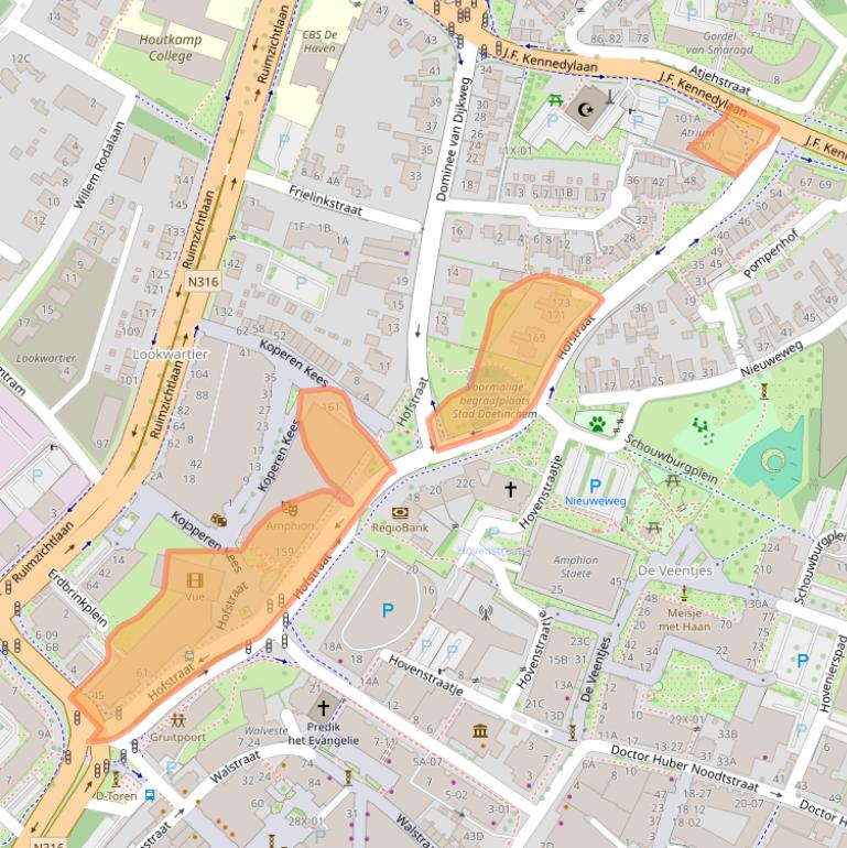 Kaart van postcodegebied 7001JD.