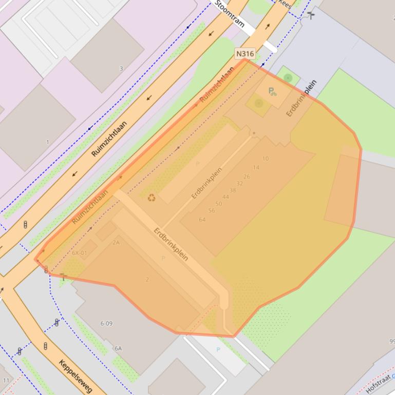 Kaart van postcodegebied 7001JE.