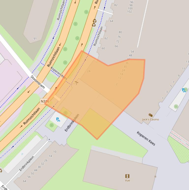 Kaart van postcodegebied 7001KE.