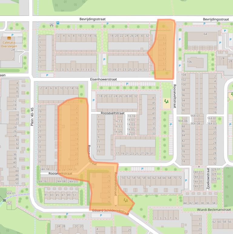 Kaart van postcodegebied 7002DJ.