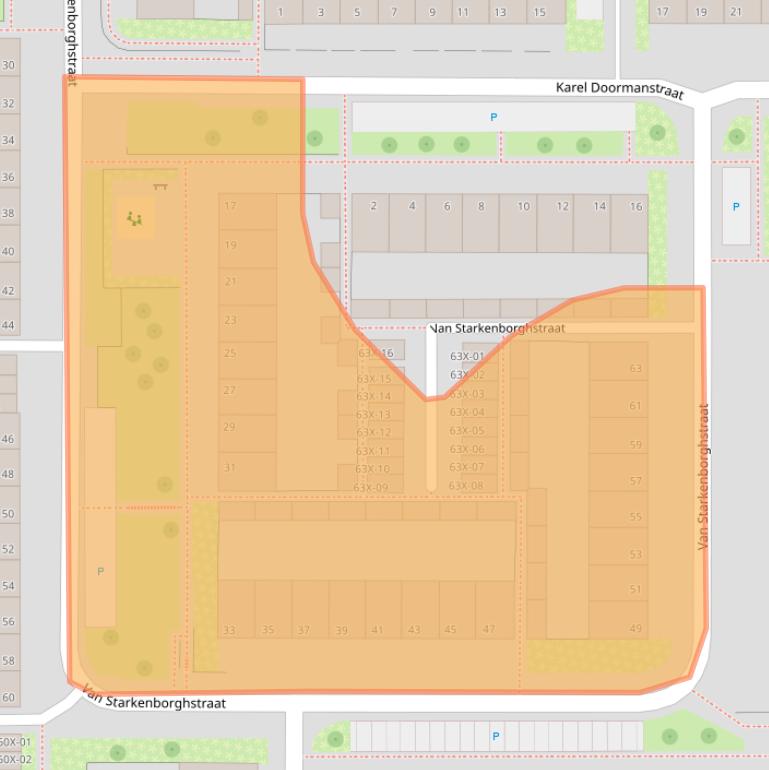 Kaart van postcodegebied 7002EE.
