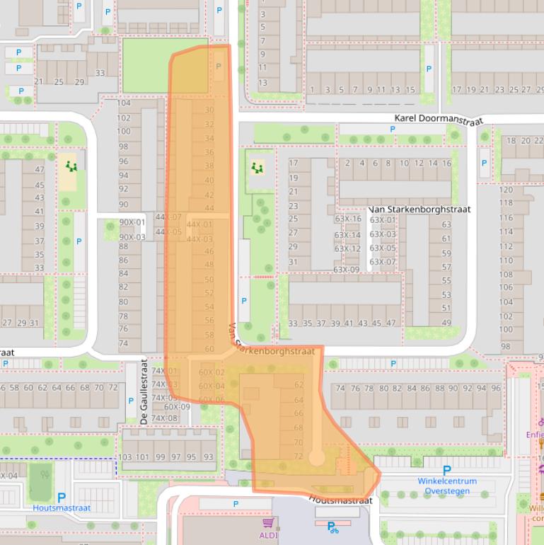 Kaart van postcodegebied 7002EG.