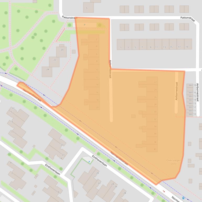 Kaart van postcodegebied 7002EW.
