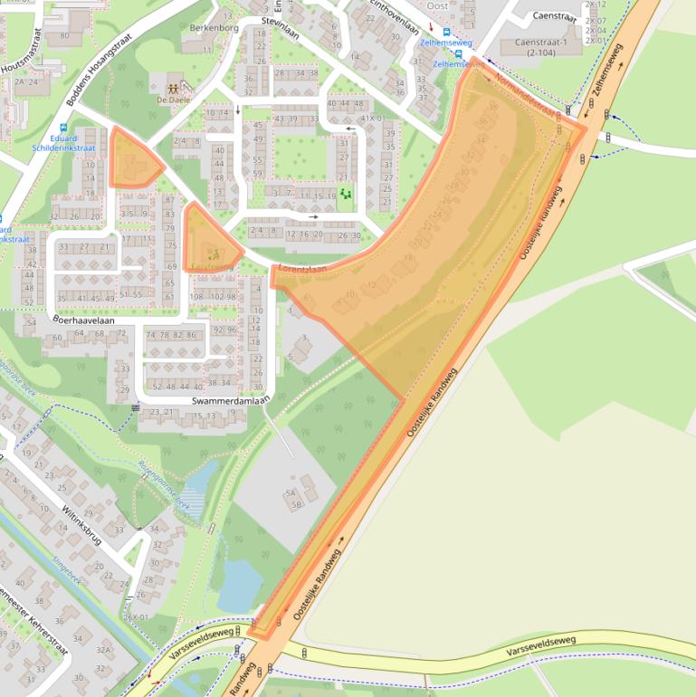 Kaart van postcodegebied 7002HB.