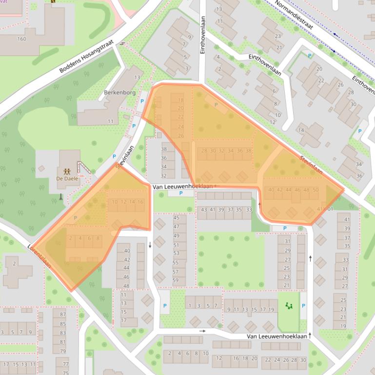 Kaart van postcodegebied 7002HD.