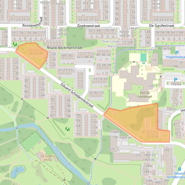 Kaart van postcodegebied 7002JB.