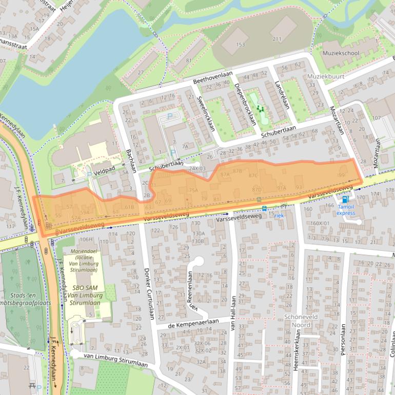 Kaart van postcodegebied 7002LJ.