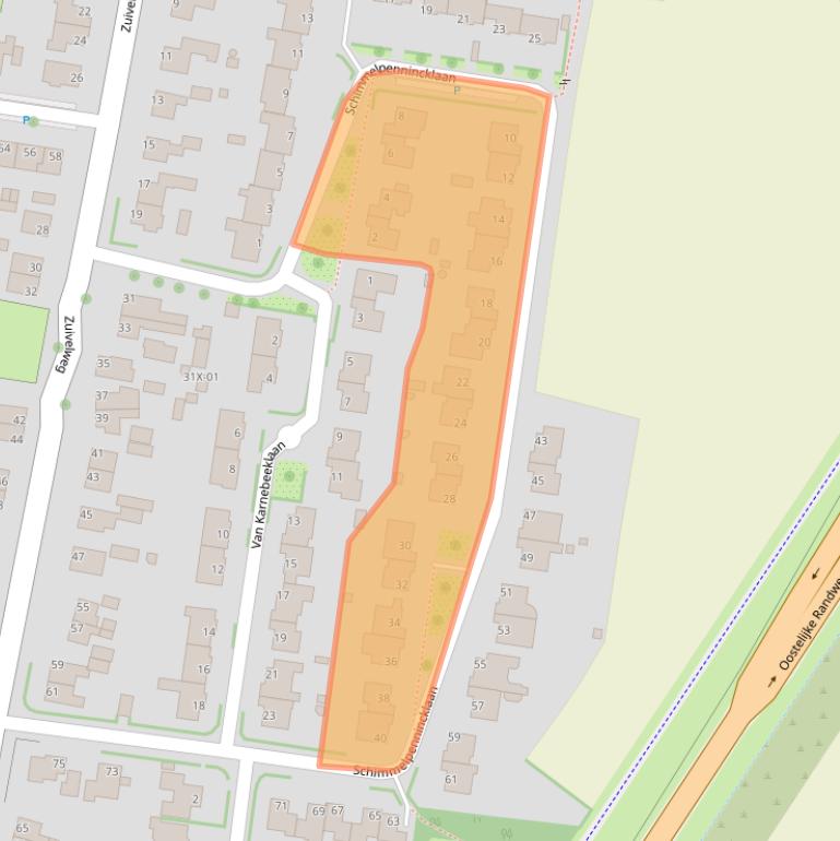Kaart van postcodegebied 7003BP.