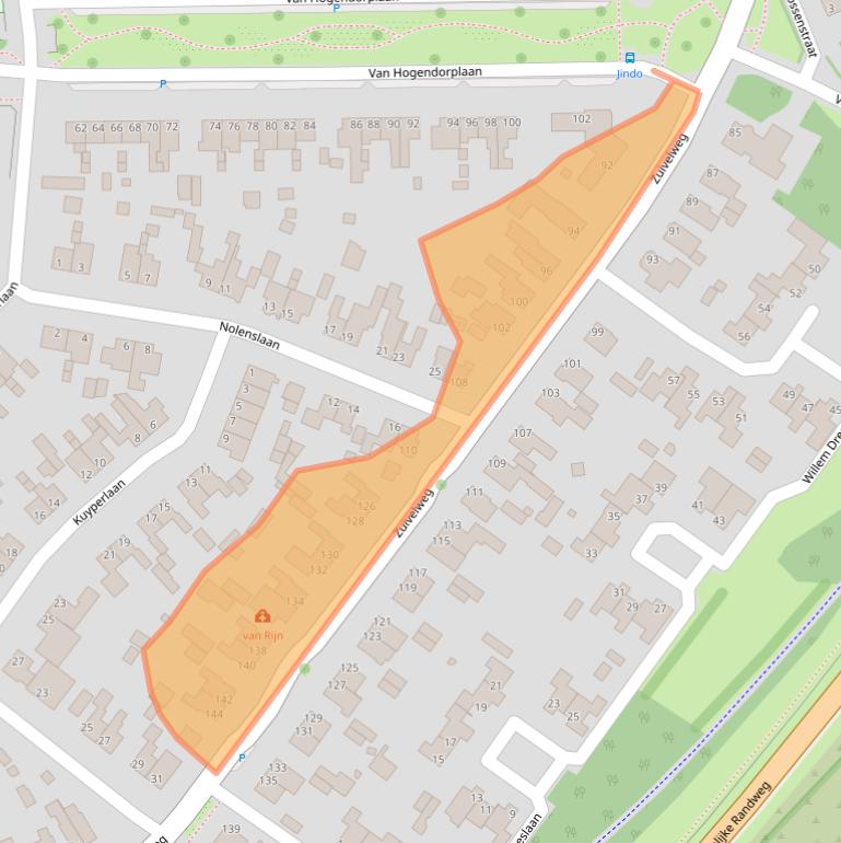 Kaart van postcodegebied 7003CJ.