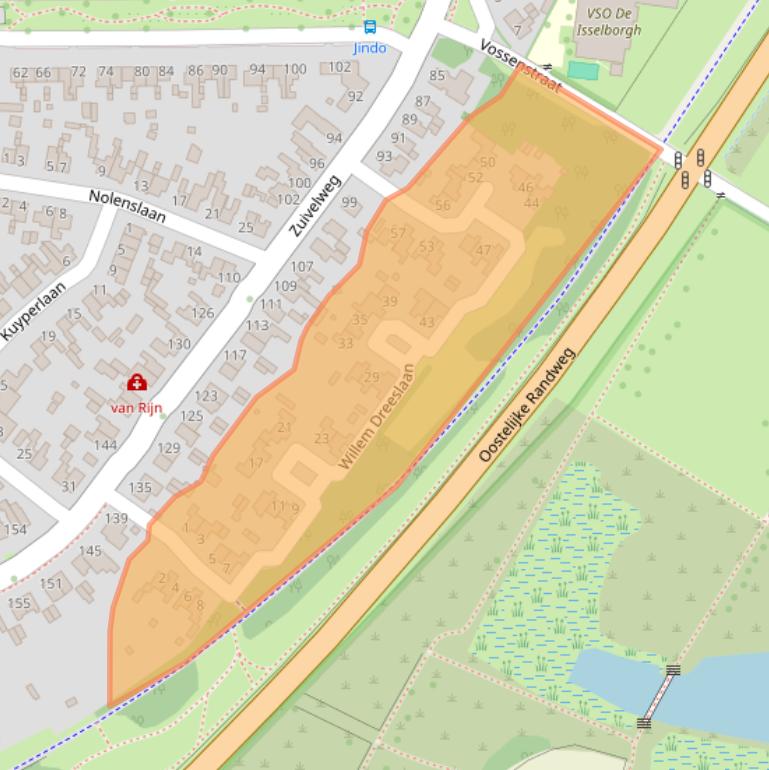 Kaart van postcodegebied 7003CX.