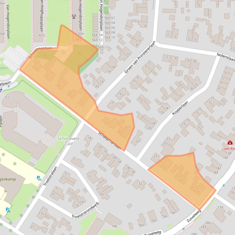 Kaart van postcodegebied 7003DD.