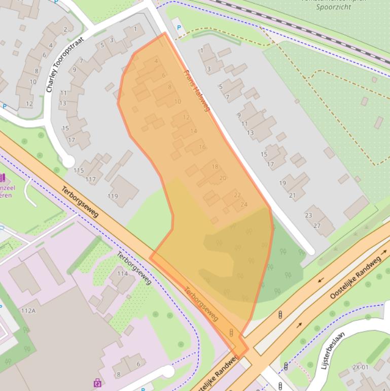 Kaart van postcodegebied 7004AB.