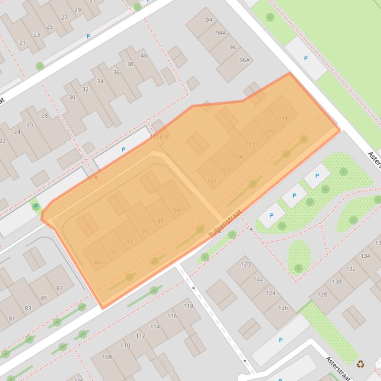 Kaart van postcodegebied 7004DH.