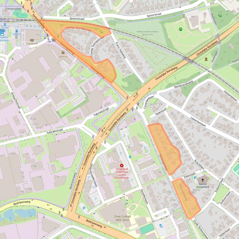 Kaart van postcodegebied 7004DN.