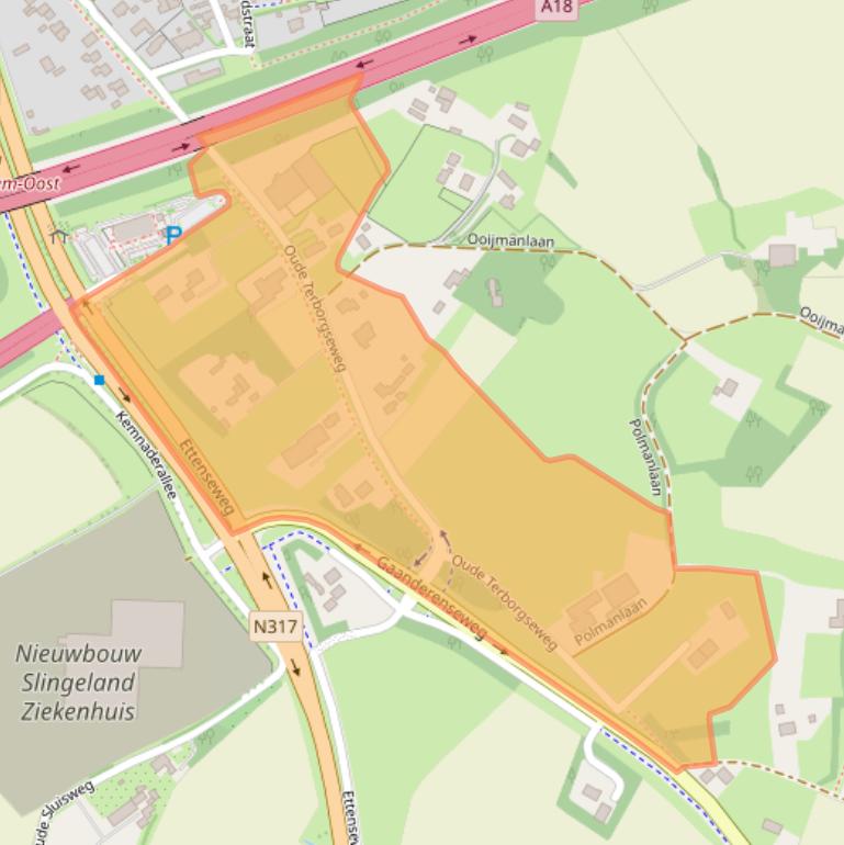 Kaart van postcodegebied 7004GZ.