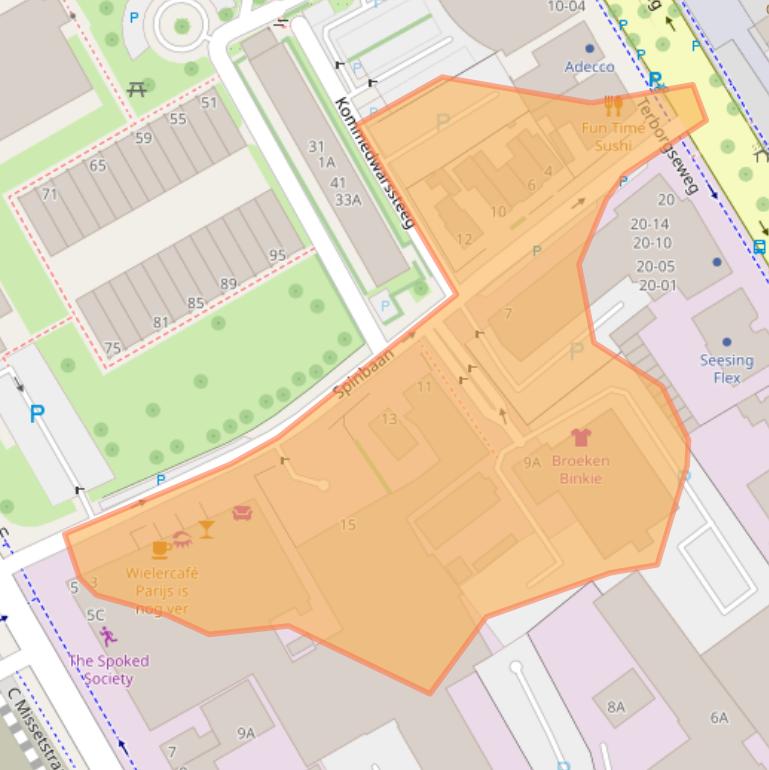 Kaart van postcodegebied 7005AD.