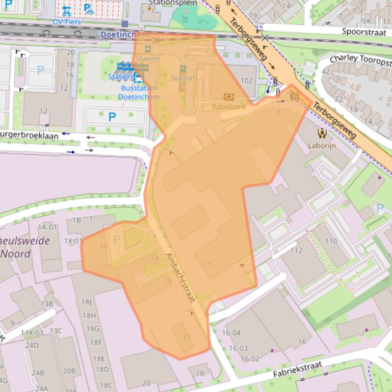 Kaart van postcodegebied 7005AM.