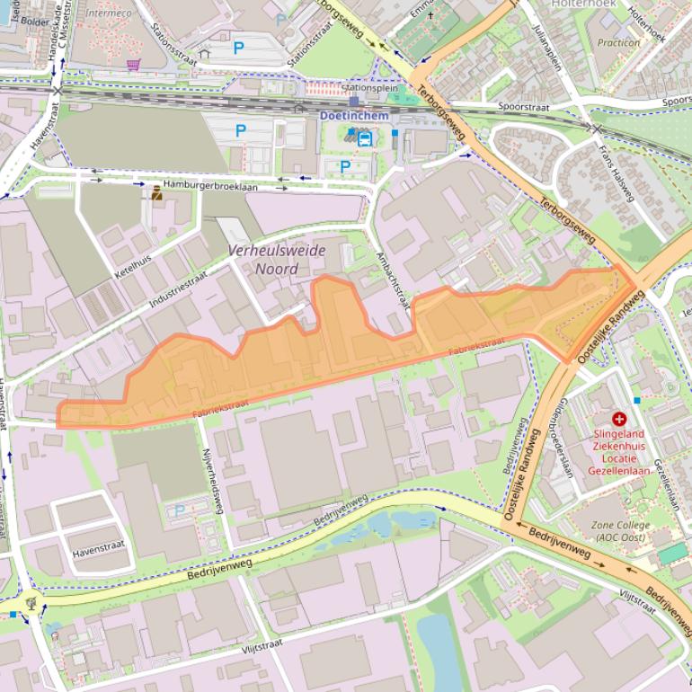 Kaart van postcodegebied 7005AR.