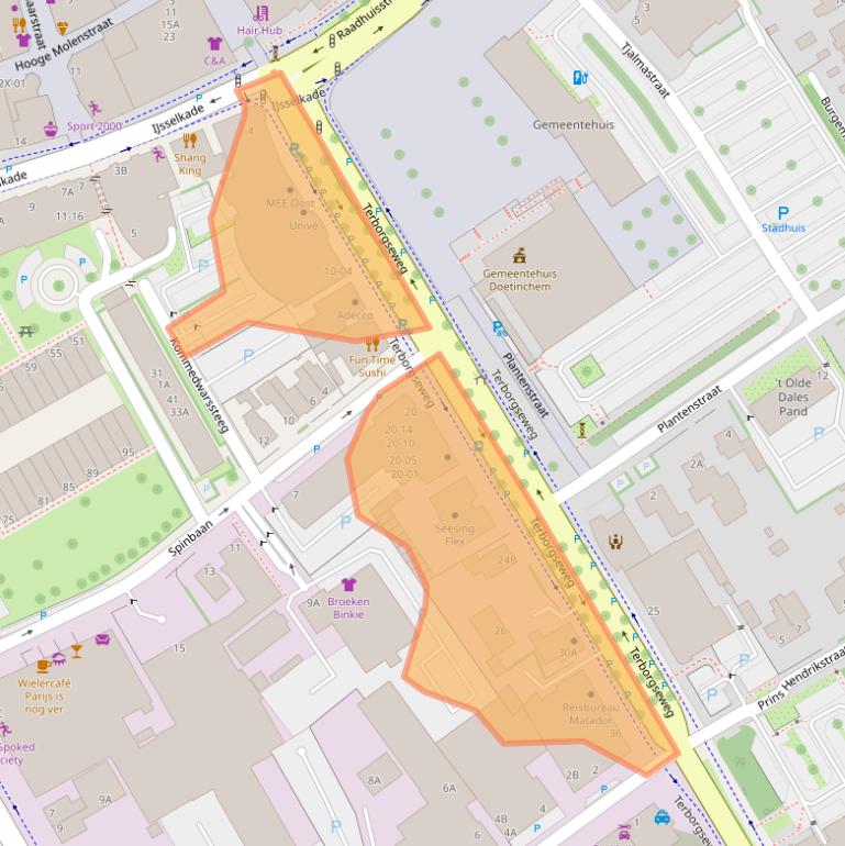 Kaart van postcodegebied 7005BA.