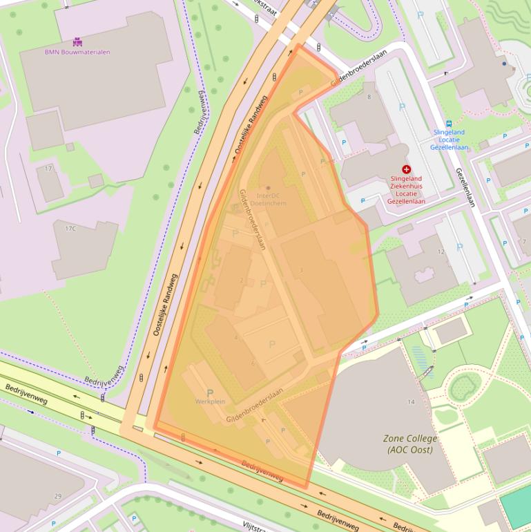 Kaart van postcodegebied 7005BM.