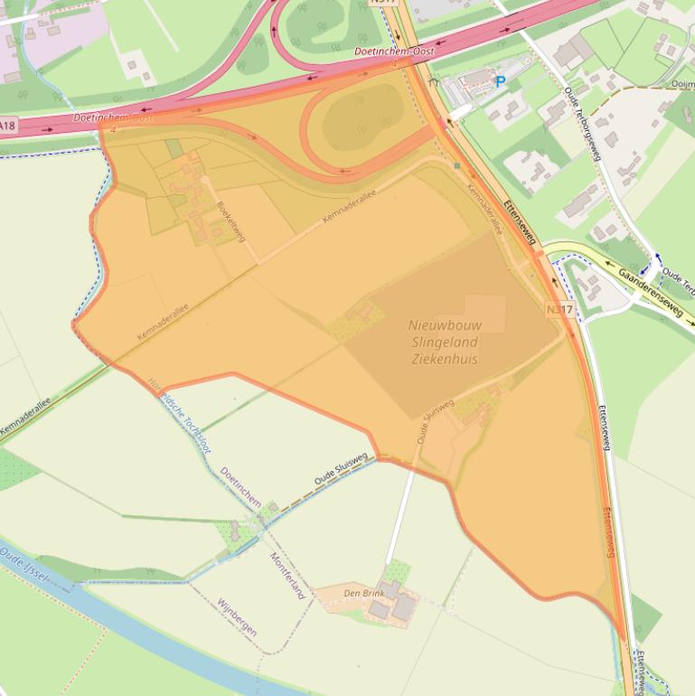 Kaart van postcodegebied 7005GA.