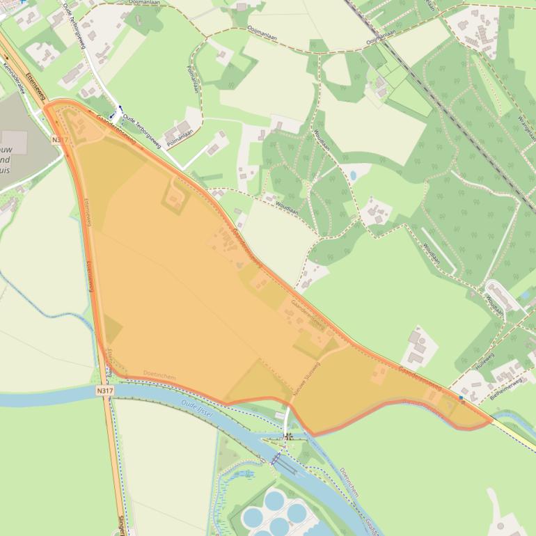 Kaart van postcodegebied 7005GD.