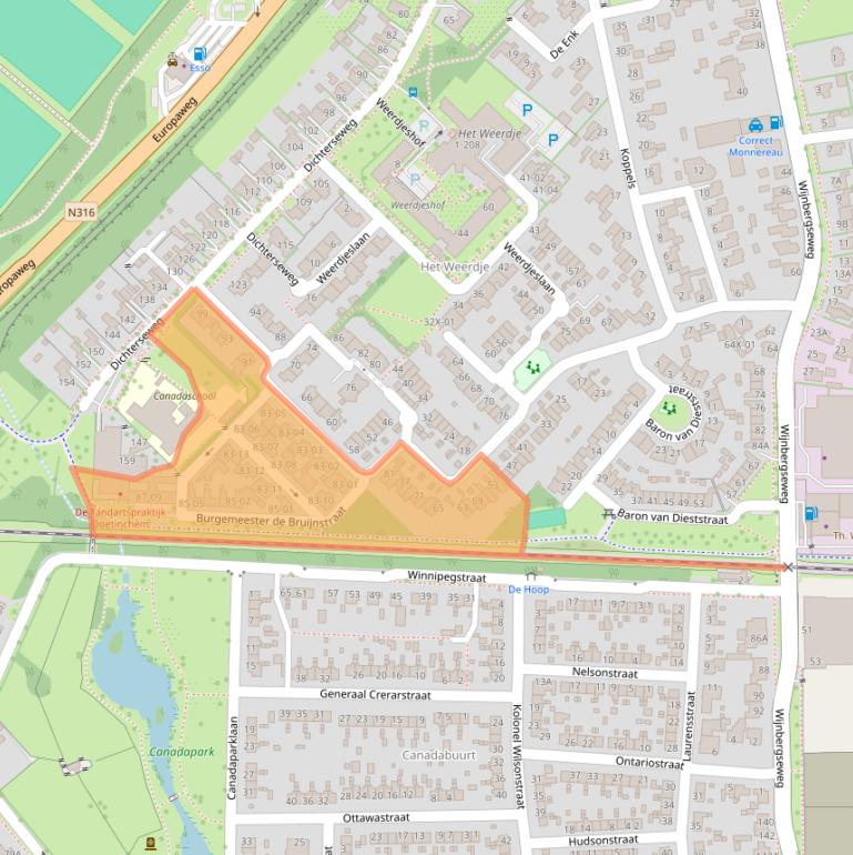 Kaart van postcodegebied 7006AV.