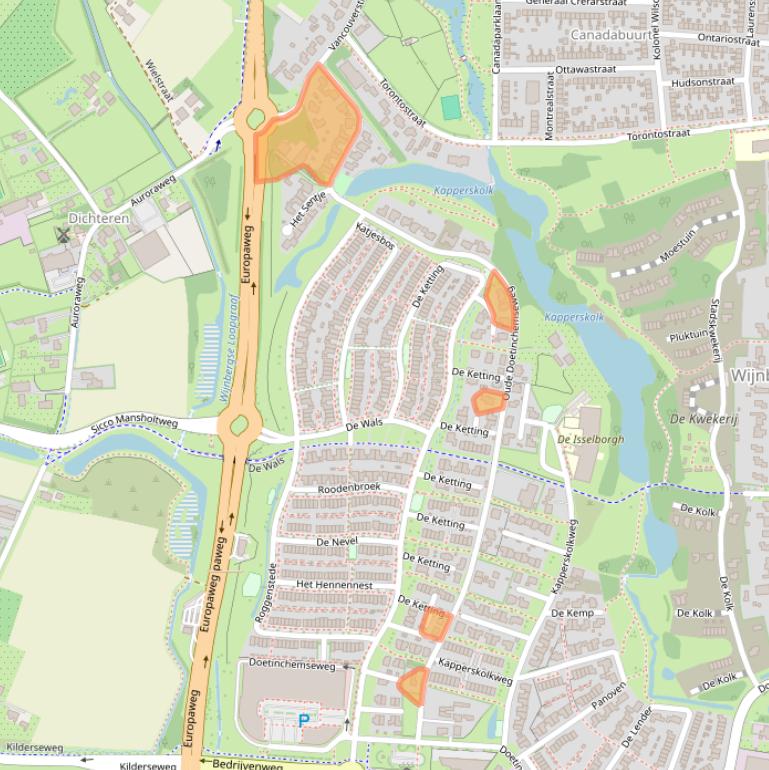 Kaart van postcodegebied 7007DA.