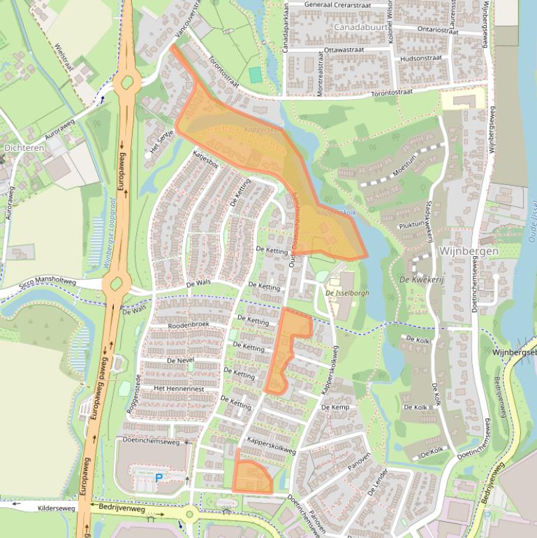 Kaart van postcodegebied 7007DC.