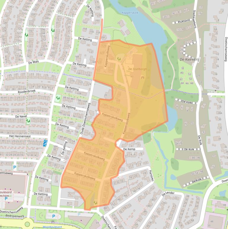 Kaart van postcodegebied 7007DT.