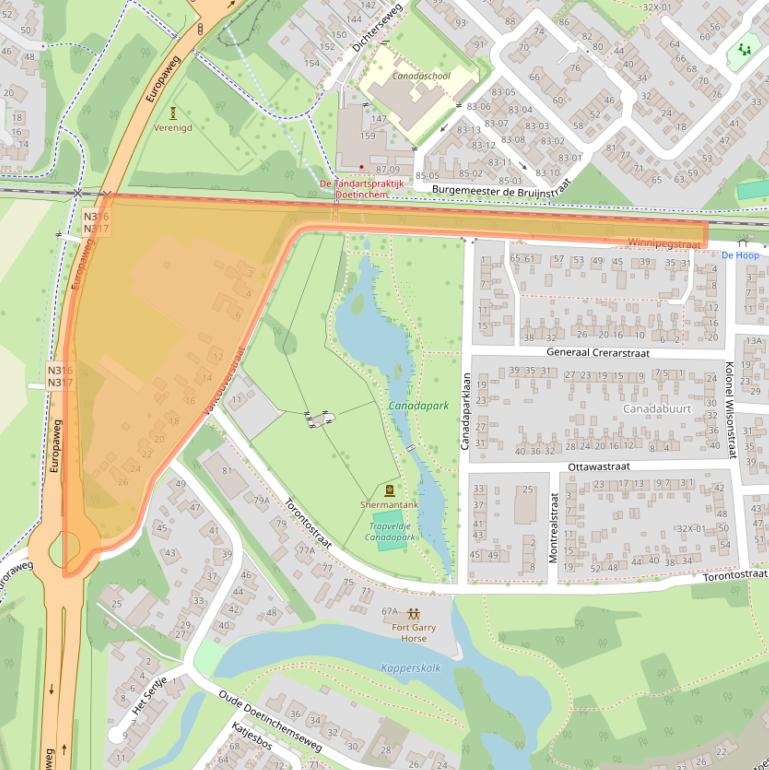 Kaart van postcodegebied 7007GB.