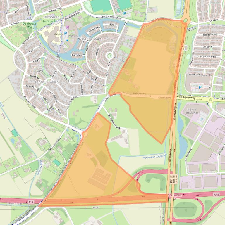 Kaart van postcodegebied 7007GJ.