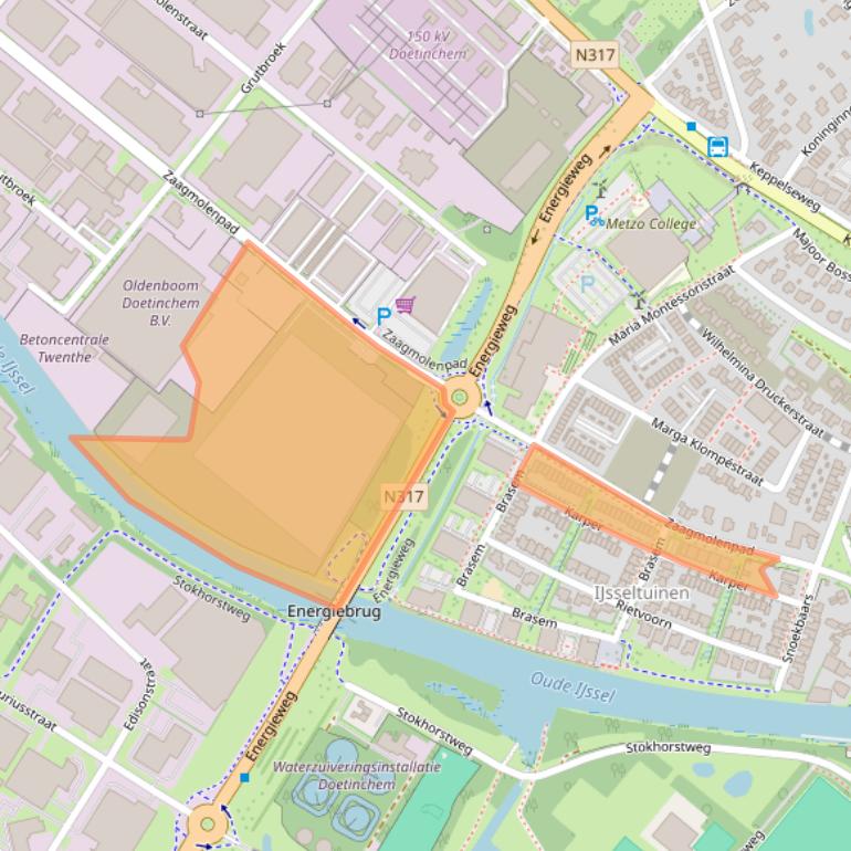 Kaart van postcodegebied 7008AG.