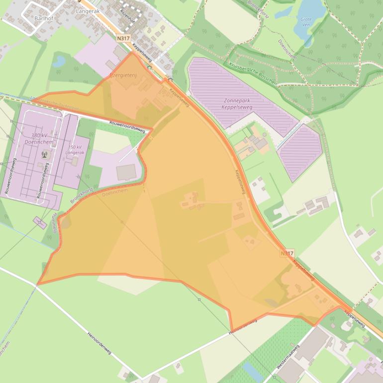 Kaart van postcodegebied 7008BC.