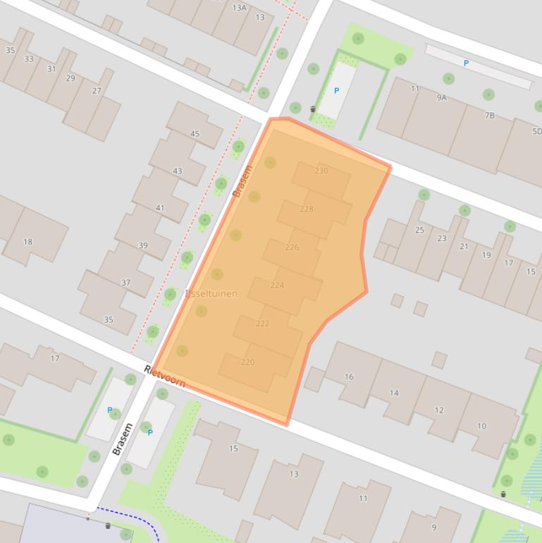 Kaart van postcodegebied 7008BR.