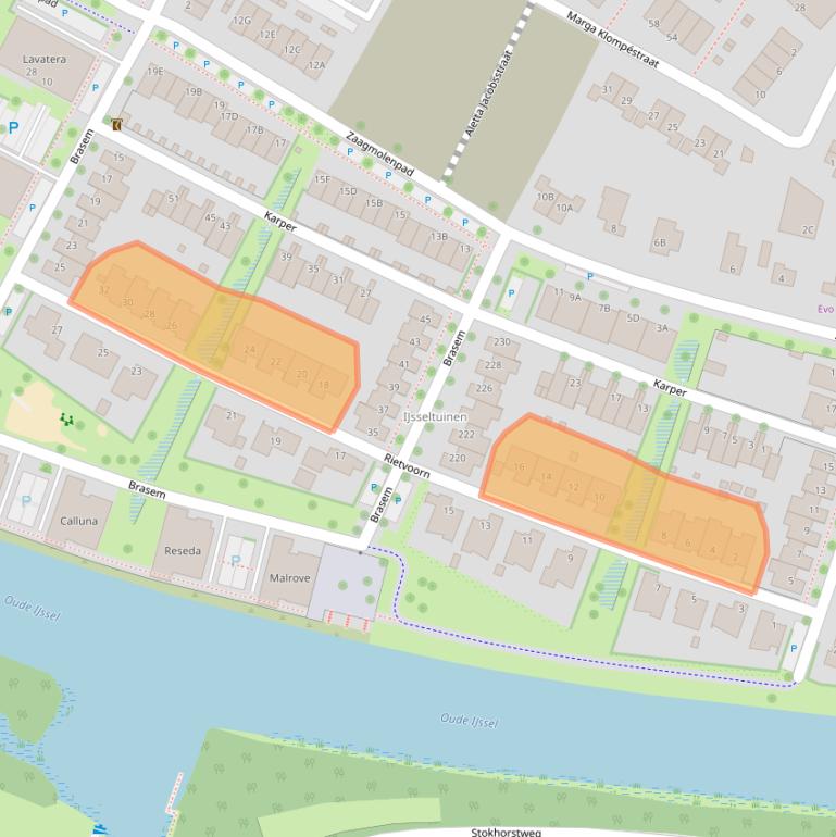 Kaart van postcodegebied 7008BT.