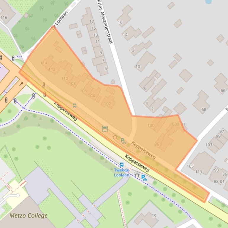 Kaart van postcodegebied 7009AB.