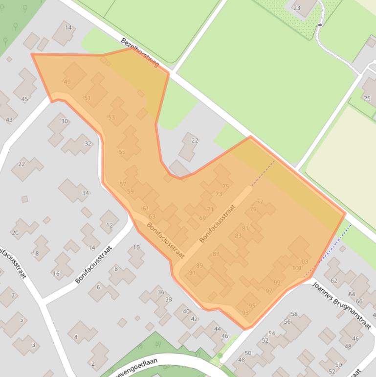 Kaart van postcodegebied 7009MS.