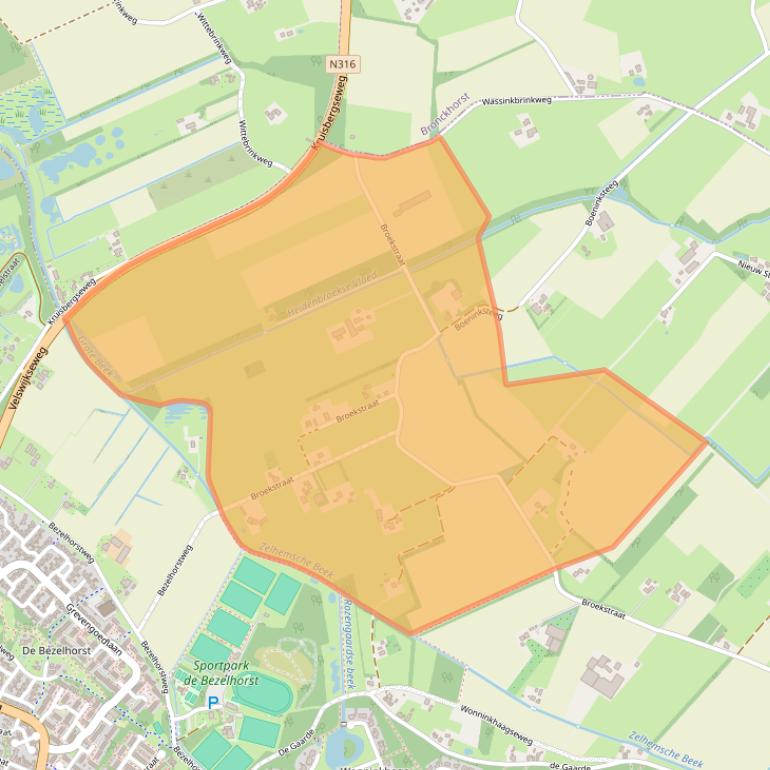 Kaart van postcodegebied 7009ZB.