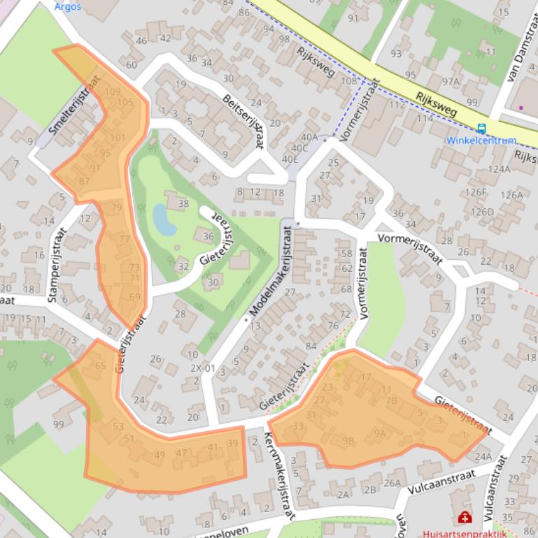 Kaart van postcodegebied 7011VB.