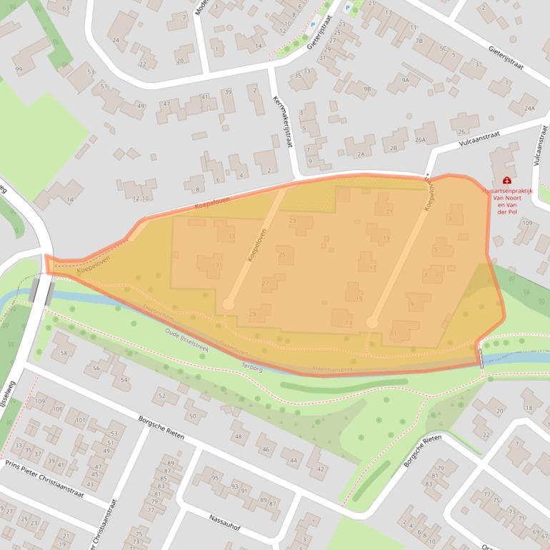 Kaart van postcodegebied 7011VJ.