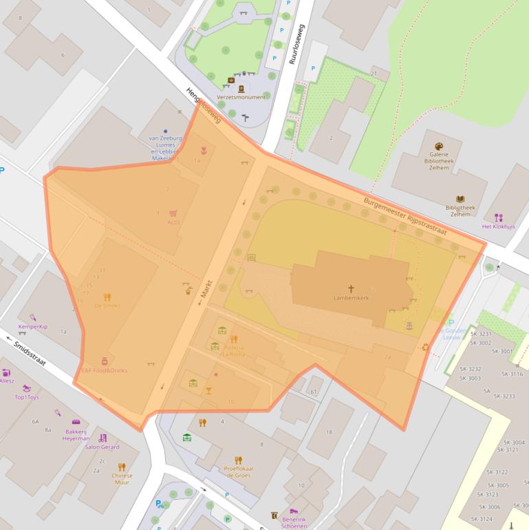 Kaart van postcodegebied 7021AA.