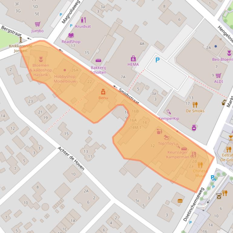 Kaart van postcodegebied 7021AC.